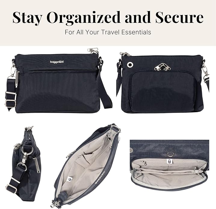 Baggallini womens Securtex Anti-theft Memento Crossbody Bag