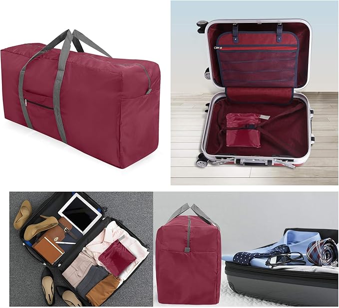 REDCAMP 100L Extra Large Duffle Bag, Water Resistant Lightweight Foldable Duffel Bag for Outdoor Camping, Red