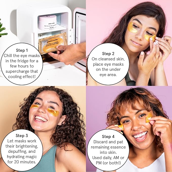 grace & stella Under Eye Mask - Reduce Dark Circles, Puffy Eyes, Undereye Bags, Wrinkles - Gel Under Eye Patches, Bulk Gifts for Women - Vegan Cruelty-Free Self Care (72 Pairs, Gold, Pink, & Blue)