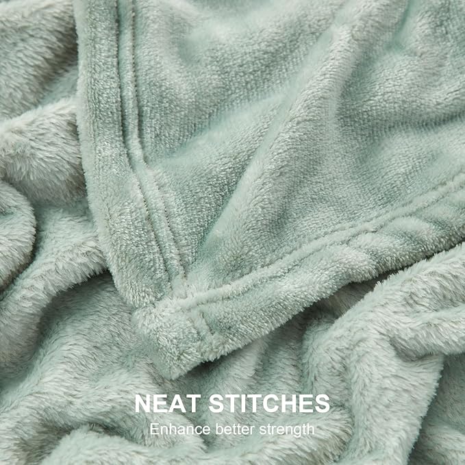 Hansleep Fleece Celadon Full Blanket, Super Soft Flannel Fuzzy Plush Cozy Blanket for All Seasons, Celadon, Full 84x90 Inches