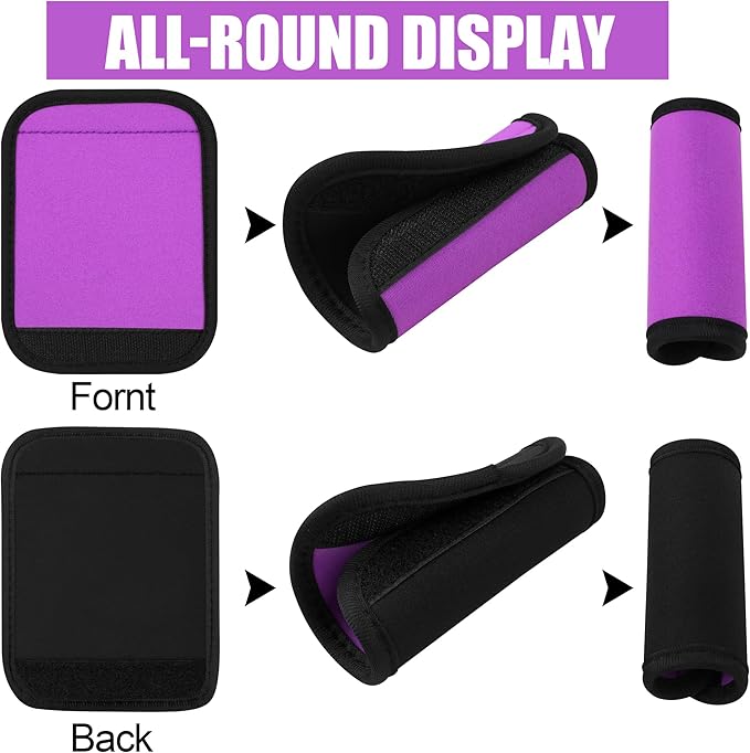 6 Pack Luggage Handle Wrap, Luggage Handle Wraps for Suitcase, Purple Luggage Tags, Suitcase Tags identifiers for Travel Accessories