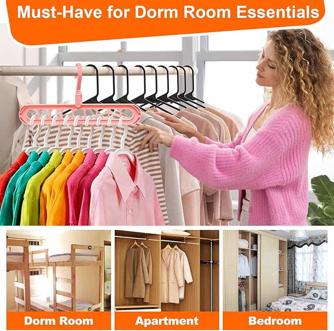 Closet Organizers and Storage, Multifunctional Organization and Storage Home Essentials Magic Space Saving Hangers with 9 Holes for Wardrobe Closet Heavy Clothes