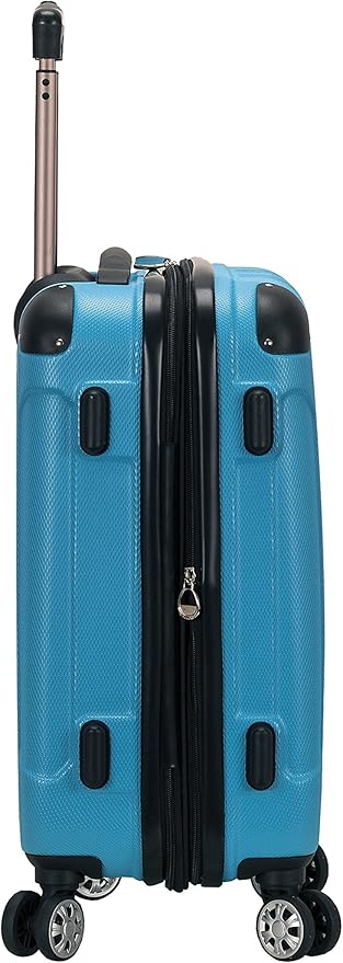Rockland London Hardside Spinner Wheel Luggage, Turquoise, Carry-On 20-Inch