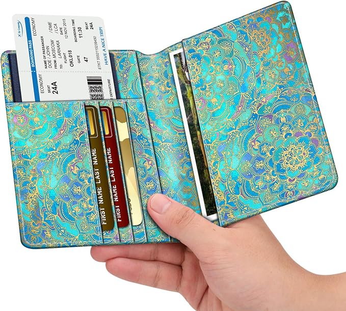 FINTIE Passport Holder, Slim Travel Wallet RFID Blocking Card Case Cover Passport Cover Protector Essentials with Credit Card Slots for Women/Men | Slim, RFID Blocking, Card Case Cover, Essentials, Credit Card Slots