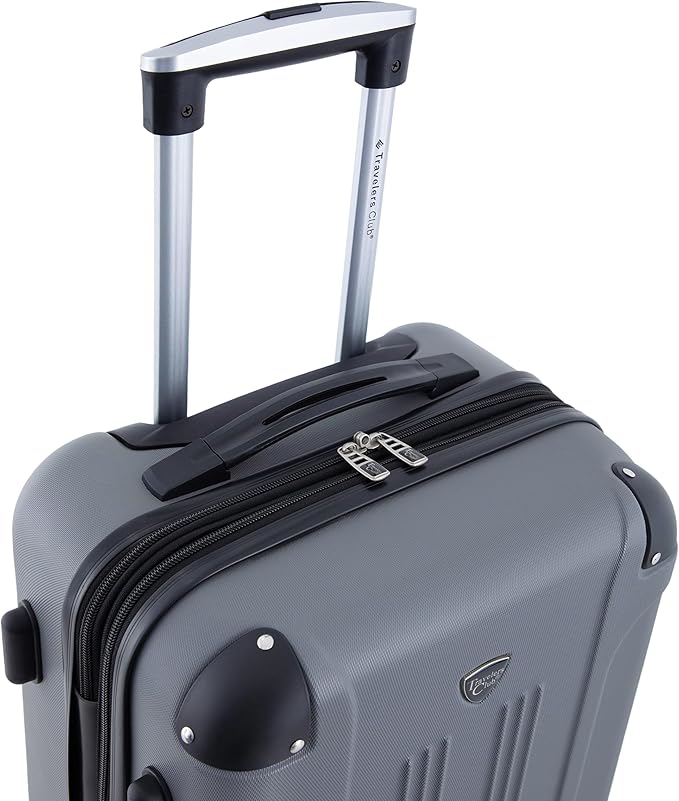 Travelers Club Chicago Hardside Expandable Spinner Luggage, Charcoal, 22" Carry-On