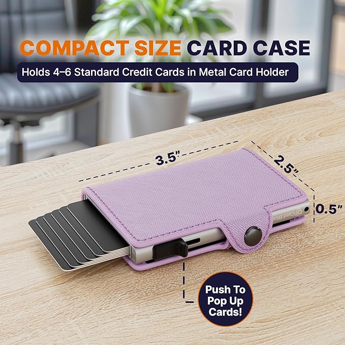 Conceal Plus Pop Up Wallet for Women – Slim Wallet for Small Purse & Crossbody Bag with Quick Card Access and RFID Blocking – Compact Card Holder (4-6 Card Capacity)
