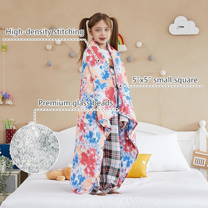 L'AGRATY Weighted Blanket - 36"x48" 5lbs Microfiber Material with Glass Beads Small Blanket for All-Season Summer Fall Winter Soft Thick