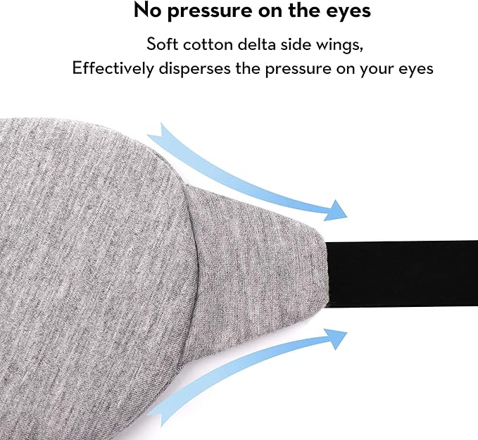Sleep Mask-Eye Mask for Sleeping, Sleeping Mask Blocking Out Light Perfectly for Women and Men, Soft and Comfortable Blindfold for Travelling, with Pouch (Black+Gray)