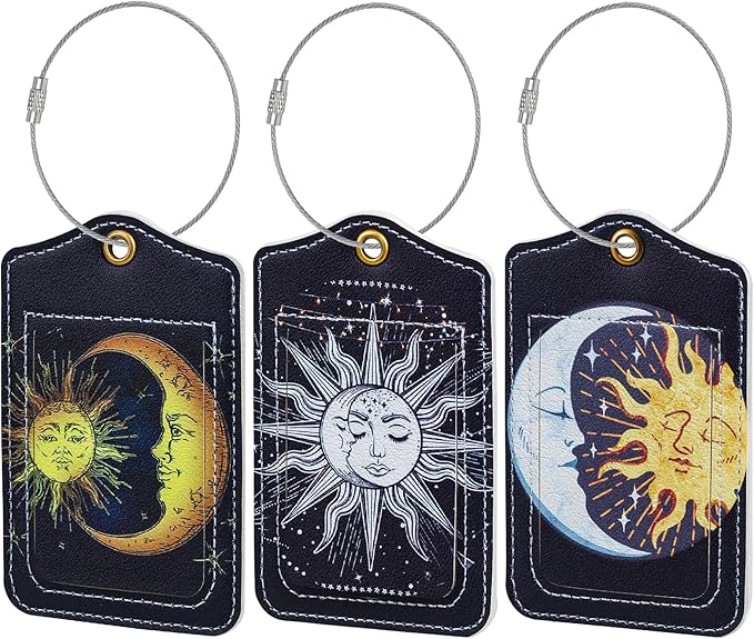 Fishent Luggage Tag, 3 Pack Travel Cruise Luggage Tags for Suitcases, Cute Suitcase Tags Identifiers Bag Tags with Privacy Flap, Baggage Name Tag for Women Men Luggage Backpack Handbag School Bag