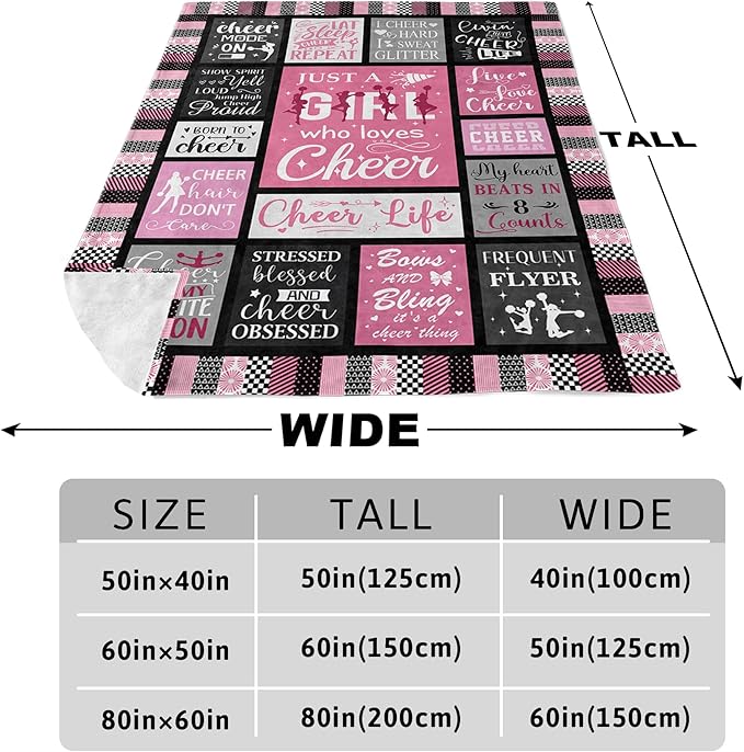 Cheerleader Gifts, Unique Cheer Blanket Gifts for Girls, Best Cheerleading Gift Ideas, Gifts for Cheerleaders Team, Cheer Competition Gifts, Cheerleader/Cheerleading Stuff Soft Blanket 50X40in