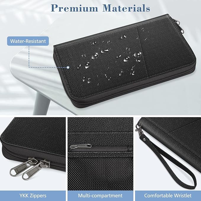 Fintie Family Passport Holder Wallet, RFID Blocking Travel Document Organizer Clutch Bag Credit Cards Case Cover for Women Men