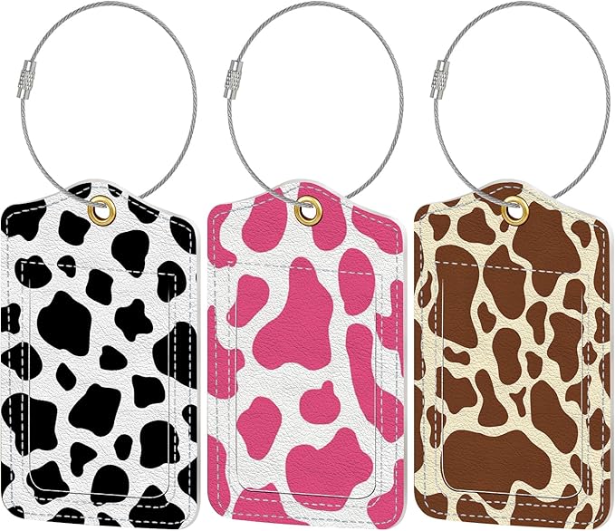 Luggage Tag, 3 Pack Travel Cruise Luggage Tags for Suitcases, Cute Suitcase Tags Identifiers Bag Tags with Privacy Flap, Baggage Name Tag for Women Men Luggage Backpack Handbag School Bag