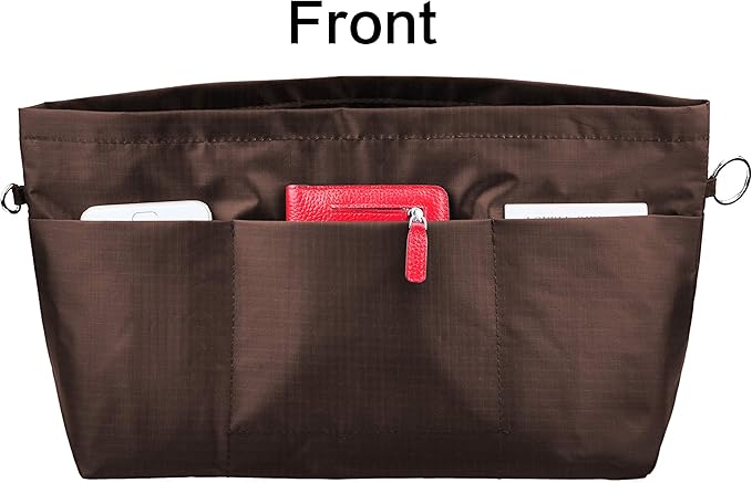 Vercord Handbag Purse Tote Pocketbook Organizer Insert Zipper Closure 11 Pockets 3 Sizes Many Colors
