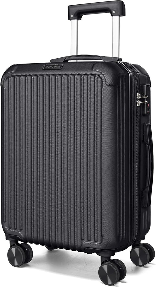 LIGHT FLIGHT Carry On Luggage 22x14x9 Airline Approved, Durable Hard Shell Carry On Suitcases with Wheels, Expandable Hardside Lightweight Travel Luggage with TSA Lock 20 Inch Carry on, Black