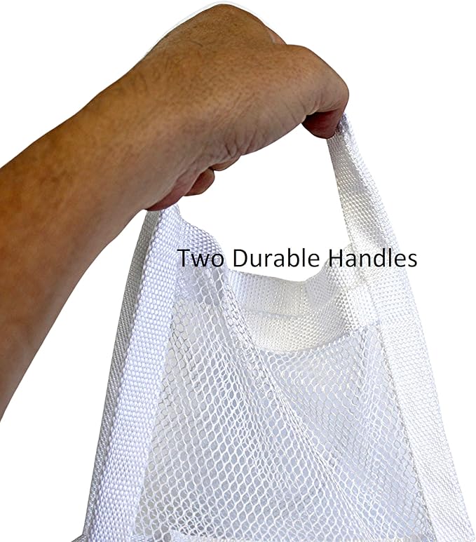 Large Soft Nylon Mesh Laundry Basket with Handles Portable and Collapsible For Dirty and Clean Laundry Home Travel College Dorm Also Ideal For Toys and Sporting Goods