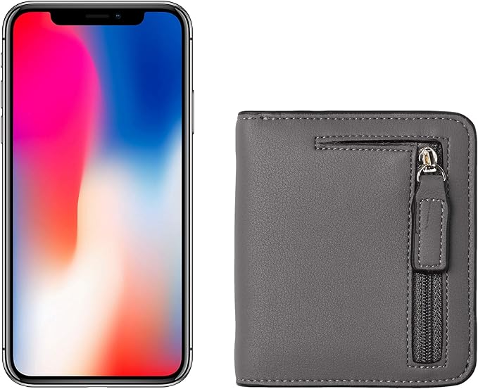 Toughergun Women’s Small Slim Leather Wallet with RFID Protection, Compact Bifold Mini Purse with Clear ID Window