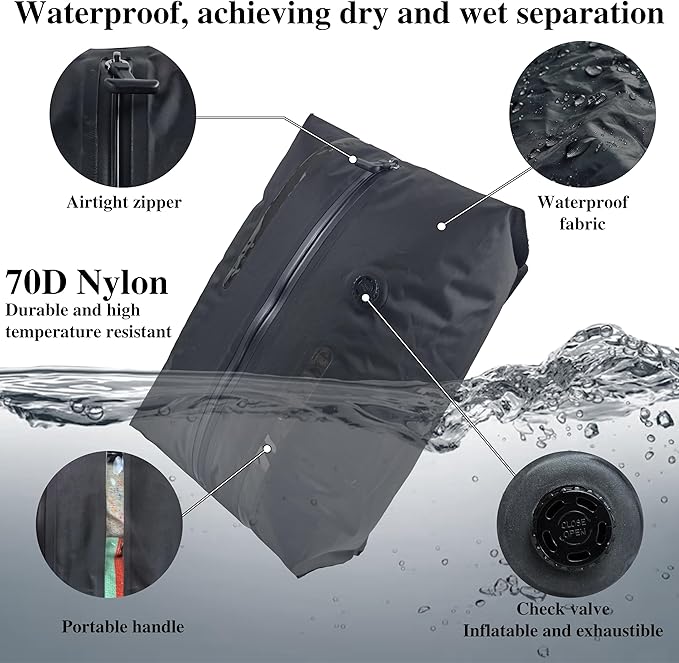 Travel Vacuum Bags for Luggage,Vacuum Packing Bags for Travel,Large Capacity,Compression Packing Cubes with Pump,Compression Bag for Outdoor,Business Trips,Camping