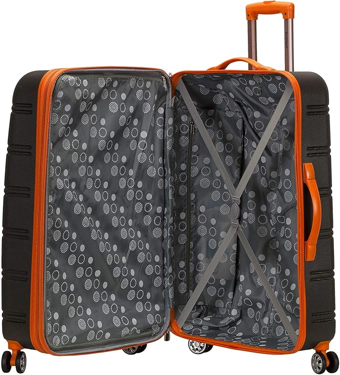 Rockland Melbourne Hardside Expandable Spinner Wheel Luggage, Charcoal, 3-Piece Set (20/24/28)
