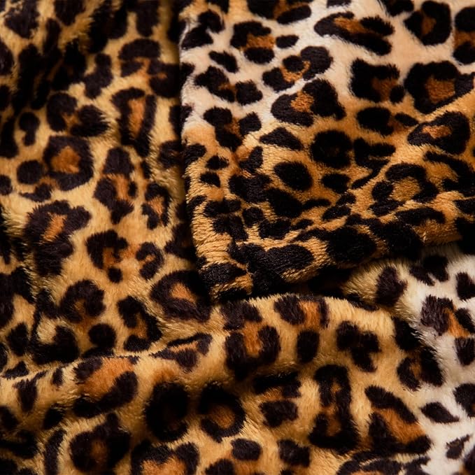 Bnuitland Leopard Print Fleece Flannel Throw Blanket, Super Soft 300 GSM Double Sided for Bed Sofa Travel, Fuzzy Fluffy Cheetah Print Blanket for Adults and Kids, 50x70inch