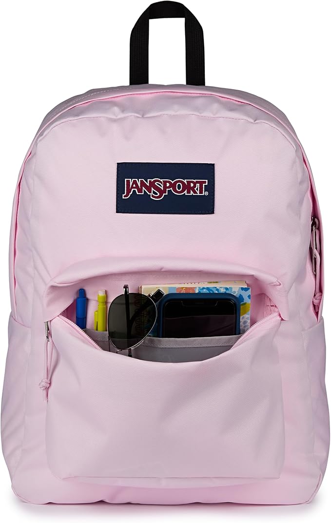 JanSport SuperBreak One Backpack - Durable, Lightweight Bag with 1 Main Compartment, Front Utility Pocket with Built-in Organizer, Premium Backpack, Pink Ice