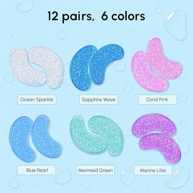 MAREE Eye Gels - Cooling Pads Under Eye Patches for Puffy Eyes and Dark Circles with Collagen & Hyaluronic Acid - Anti Wrinkles Under Eye Masks Skincare Treatment for Puffiness - Parches Para Ojeras