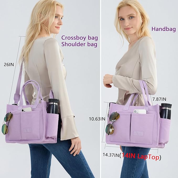ZHMO Canvas Tote Bag for Women,Women's Bags Crossbody Bags Work Laptop Tote Bag Large Handbags Purse for Travel Nurse Teacher