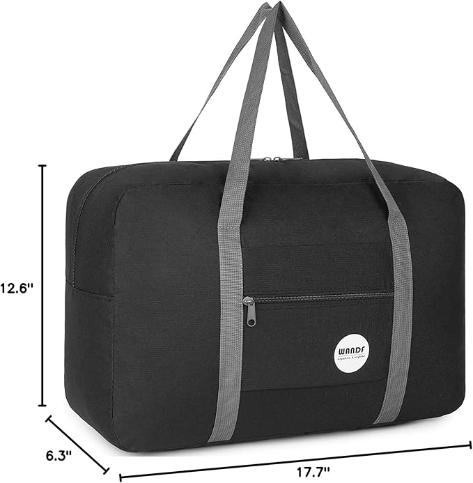 WANDF For Spirit Airlines Personal Item Bag 18x14x8 Travel Duffel Bag Underseat Foldable Carry-on Luggage for Women