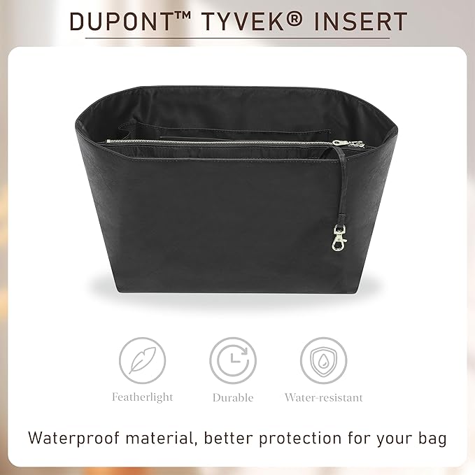 Doxo Purse Insert Organizer Compatible with Long Champ S Handbags & More, Super Lightweight Waterproof Longchamp Small Organizer Insert, Keeps Handbags Shaped&Neat(Black, S)