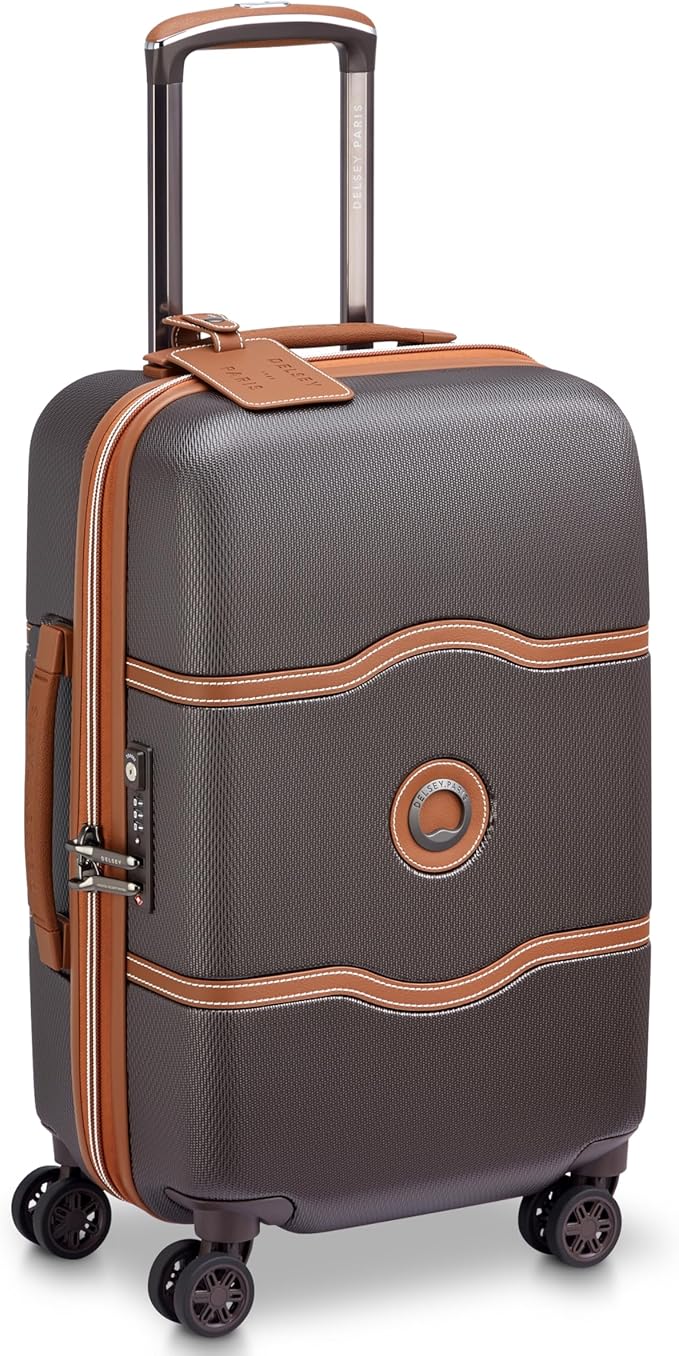 DELSEY PARIS Chatelet Air 2.0 Hardside Luggage with Spinner Wheels, Chocolate Brown, Carry on 19 Inch