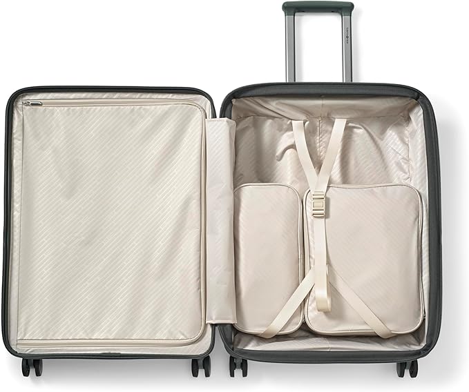 Samsonite Paralux Medium Checked Luggage - Innovative Design - Quick Access Front Pocket - Dual Suspension Wheel Technology - TSA Lock - Expandable - Includes Removable Packing Cubes - Olive