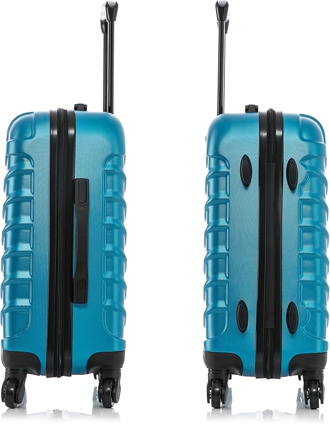 InUSA ENDURANCE Luggage with Spinner Wheels | Durable Lightweight Hardshell Suitcase, Spacious Travel Bag with Handle and Trolley | 20-Inch Carry On Small Luggage | Teal