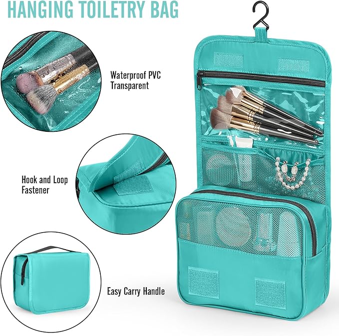 Veken 10 Set Packing Cubes for Kids & Toddler, Airplane Travel Essentials, Beach Vacation & Road Trip Suitcase Organizer Bags Set for Luggage, with Hanging Toiletry & Shoe Bag