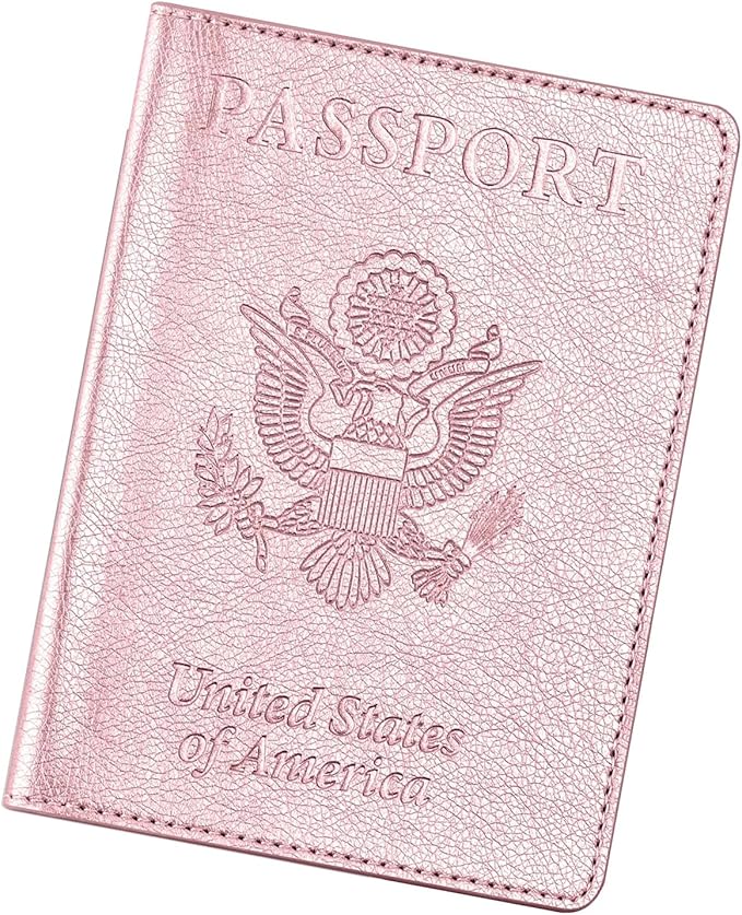 VIDIVICI Passport Wallet For Women,Passport Holder For Women-Gold Rose