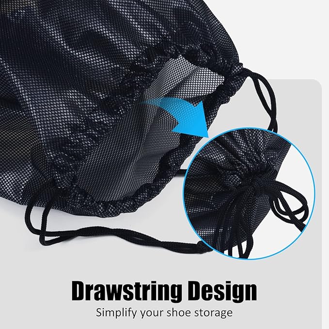 Gloppie Shoe Bags for Travel, (2-Pack) Shoe Storage Bag with Drawstring, Packing Organizer for Sneakers, Gym, Luggage, Closet, Weekender Overnight Travel Essentials