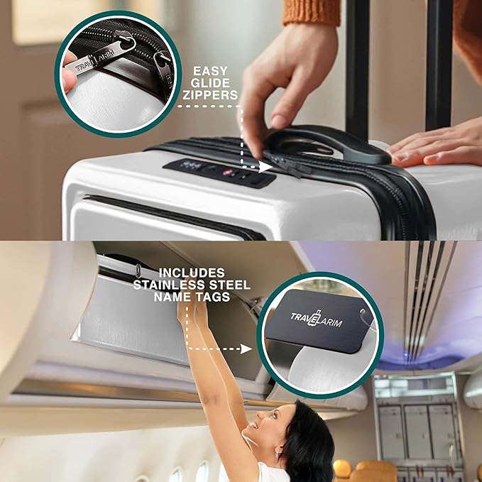 Luggage Sets 3 Piece, 20 Inch Carry on Luggage and 28 Inch Suitcases with Wheels Spinner, Durable Hard Shell Suitcase Set, Expandable Travel Suitcase, White