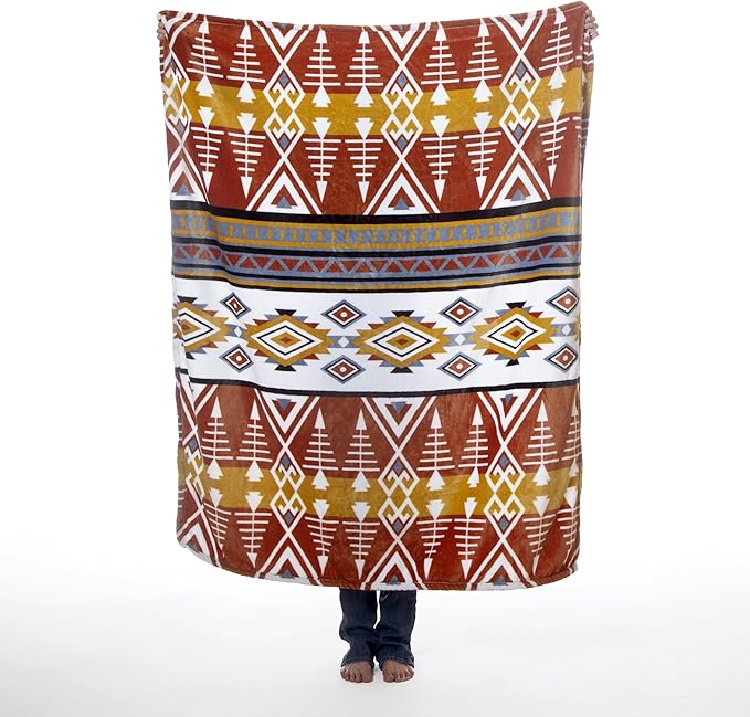 CARSTENS, INC. Travel Blanket, Premium Compact 2-in-1 Airplane Blanket/Pillow, Arrowhead Earth