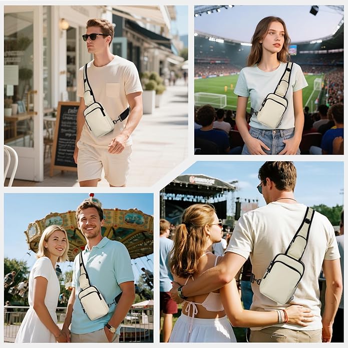 VADOO Sling Bag, Crossbody Bag with Zipper Lock, RFID Blocking & Water Resistant for Men and Women