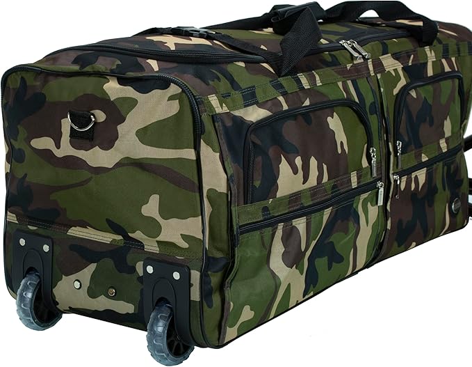 Rockland Rolling Duffel Bag, Black, 22"