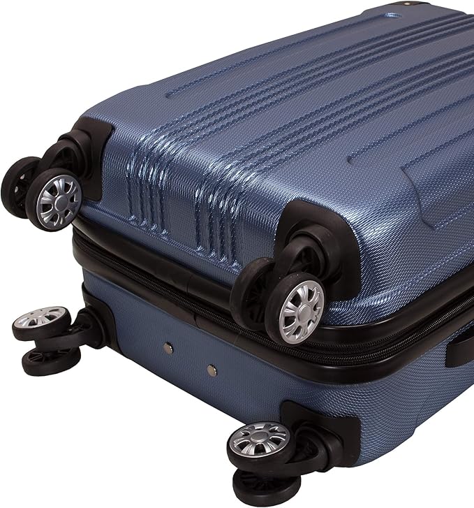 Rockland London Hardside Spinner Wheel Luggage, Blue, 3-Piece Set (20/24/28)