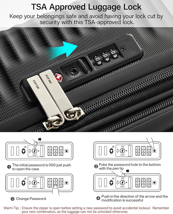 MILADA 28 Inch Large Expandable Checked Luggage - Hardshell Spinner Suitcase with 8 Wheels, TSA Lock, Durable PC Shell, Extra Large Capacity for Extended Travel, Lightweight Suitcase, Jet Black