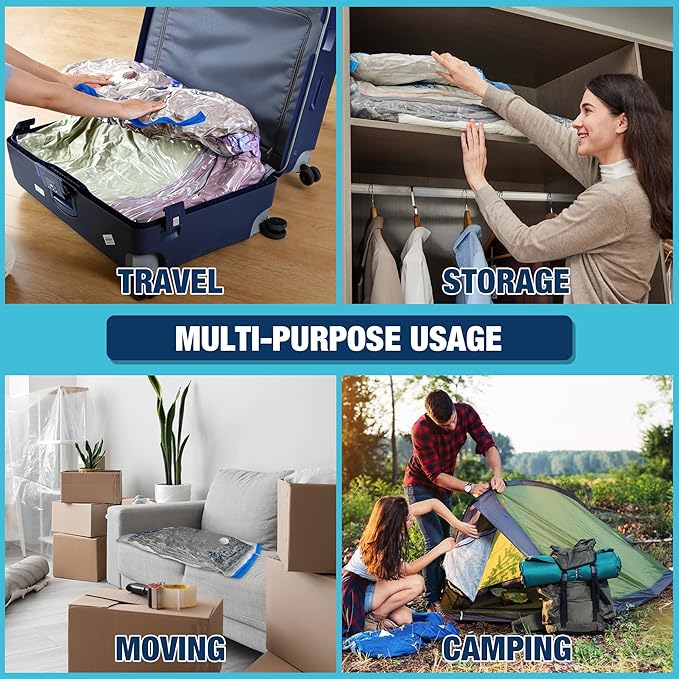 Vacuum Storage Bags Jumbo and XXL, Extra Large Vacuum Seal Bags for Bedding Blankets Comforters Clothing (4J+4XXL)