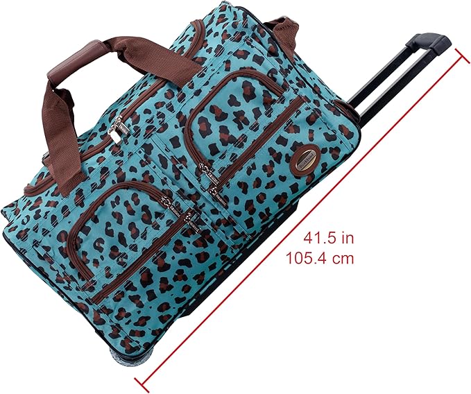 Rockland Rolling Duffel Bag, Black, 22"