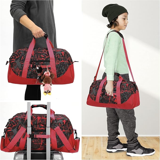 Stumdo Kids Overnighter Duffel Bags for kids, Carry-On Size & Ideal for School Practice or Overnight Travel Weekender Tote for Travel Gym Sport bag for Boys & Girls (11tyhong)