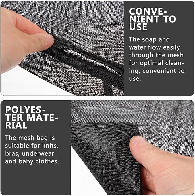 4pcs Mesh Laundry Bags Zipper Heavy Duty Washing Machine Bags Clothing Sweater Undergarment Travel Storage Organizer