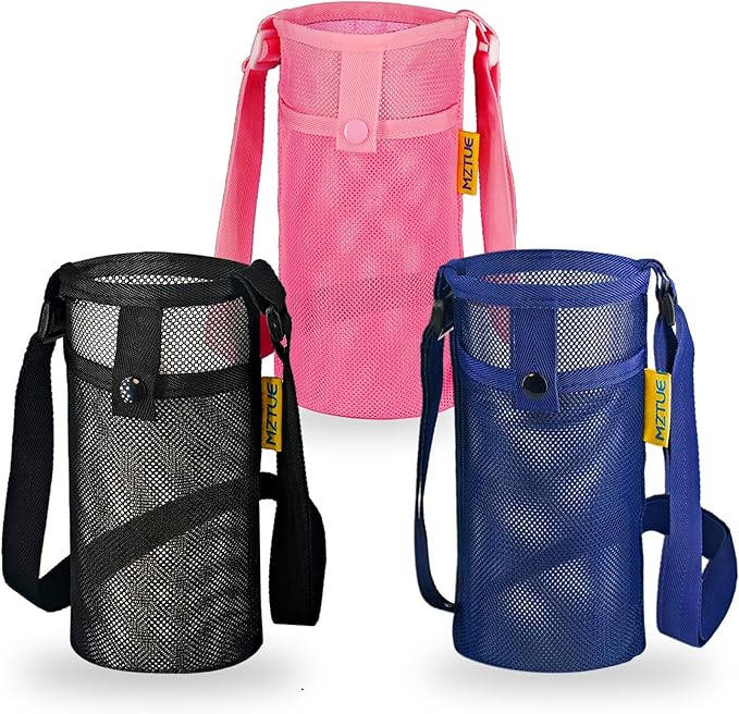 Water Bottle Holder with Strap, Premium Water Bottle Carrier with Strap Easy Clean, Light Water Bottle Carrier Bag, Water Bottle Holder with Pocket for Hiking, Walking, Travel