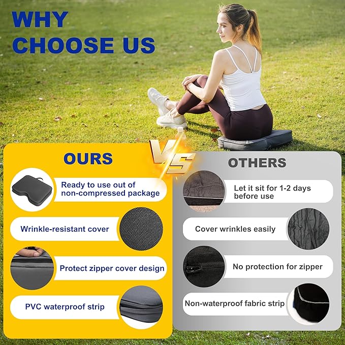 FASTMOMENT 2 Pcs Stadium Seat Cushions Water-Repellent Bleacher Seat Cushions Indoor & Outdoor Seat Cushion for Bleachers Portable Stadium Cushion for Sports Events, Office Chairs, Beaches