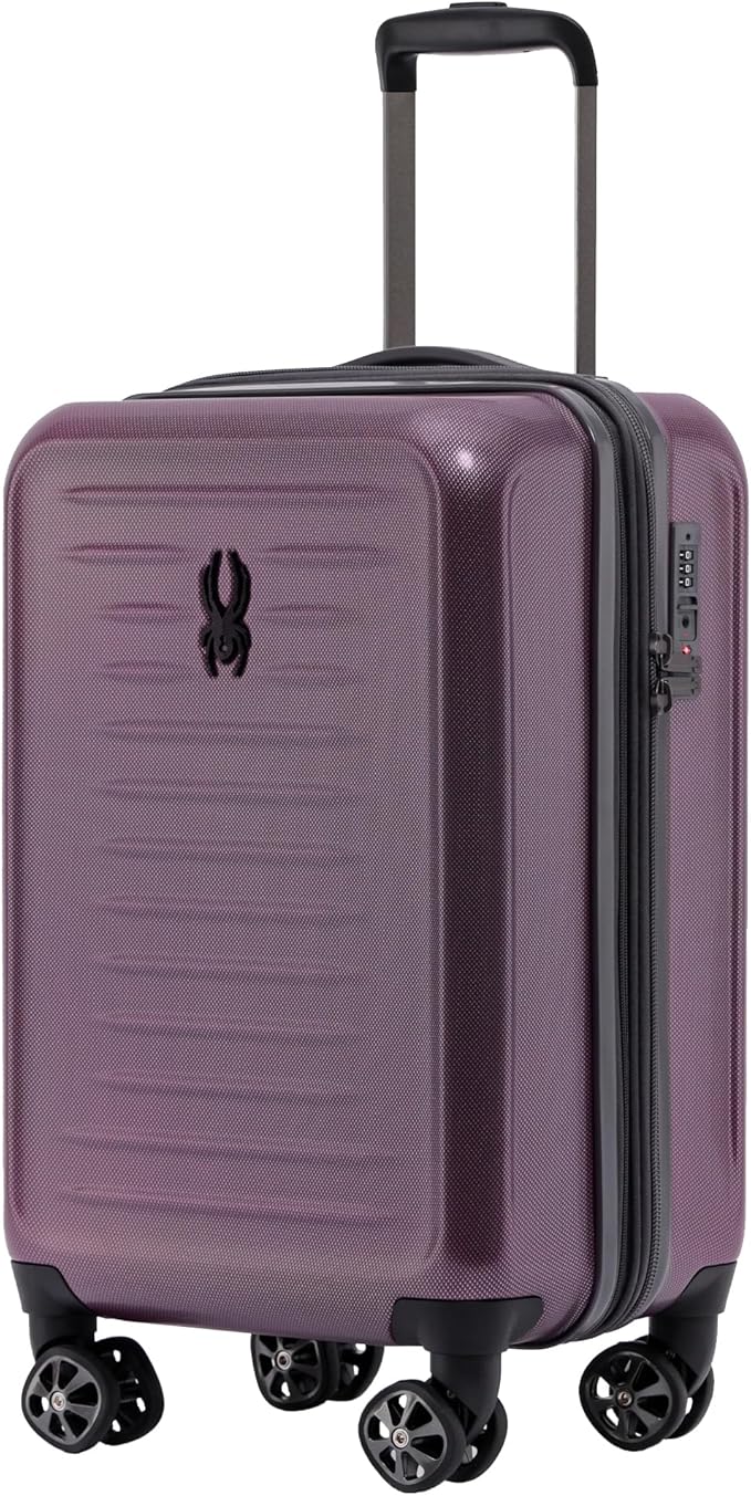 Spyder Rails 20 Inch Expandable Hardside Carry-On Suitcase with 360° Spinner Wheels, TSA Approved Lock