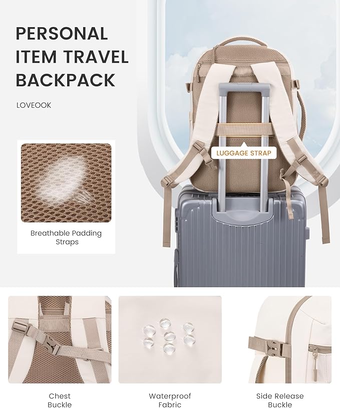 LOVEVOOK Travel Backpack,40L Carry On Backpack Large Fits 17.3" Laptop,TSA Personal Item Travel Bag with 3 Packing Cubes,Water Resistant Laptop Bag Travel Essentials for Weekender Business Hiking
