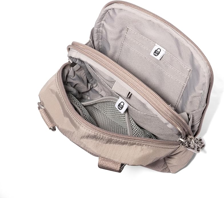 Baggallini Securtex® Anti-theft Mini Everything Crossbody Bag, 6.3"x8.25" Rfid, Locking Zippers & Cut-resistant Strap