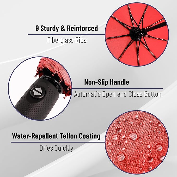 Mr. Pen- Windproof Travel Umbrella, Automatic Umbrellas for Rain, Compact